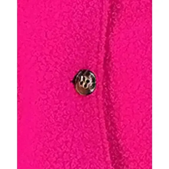 Isaac Mizrahi Boucle Coat Faux Fur Collar in Hot Pink NEW Size Large - Picture 3 of 5